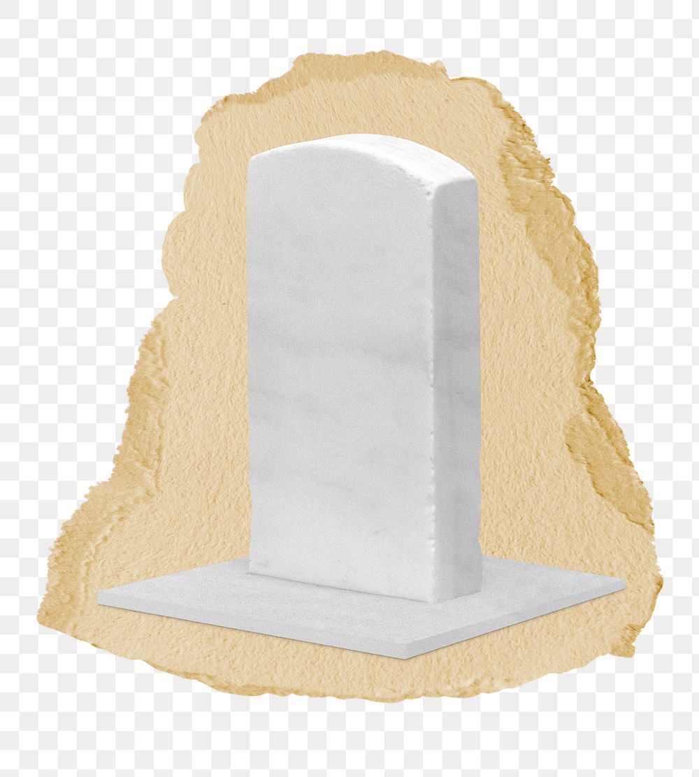 Tombstone png sticker, ripped paper, transparent background