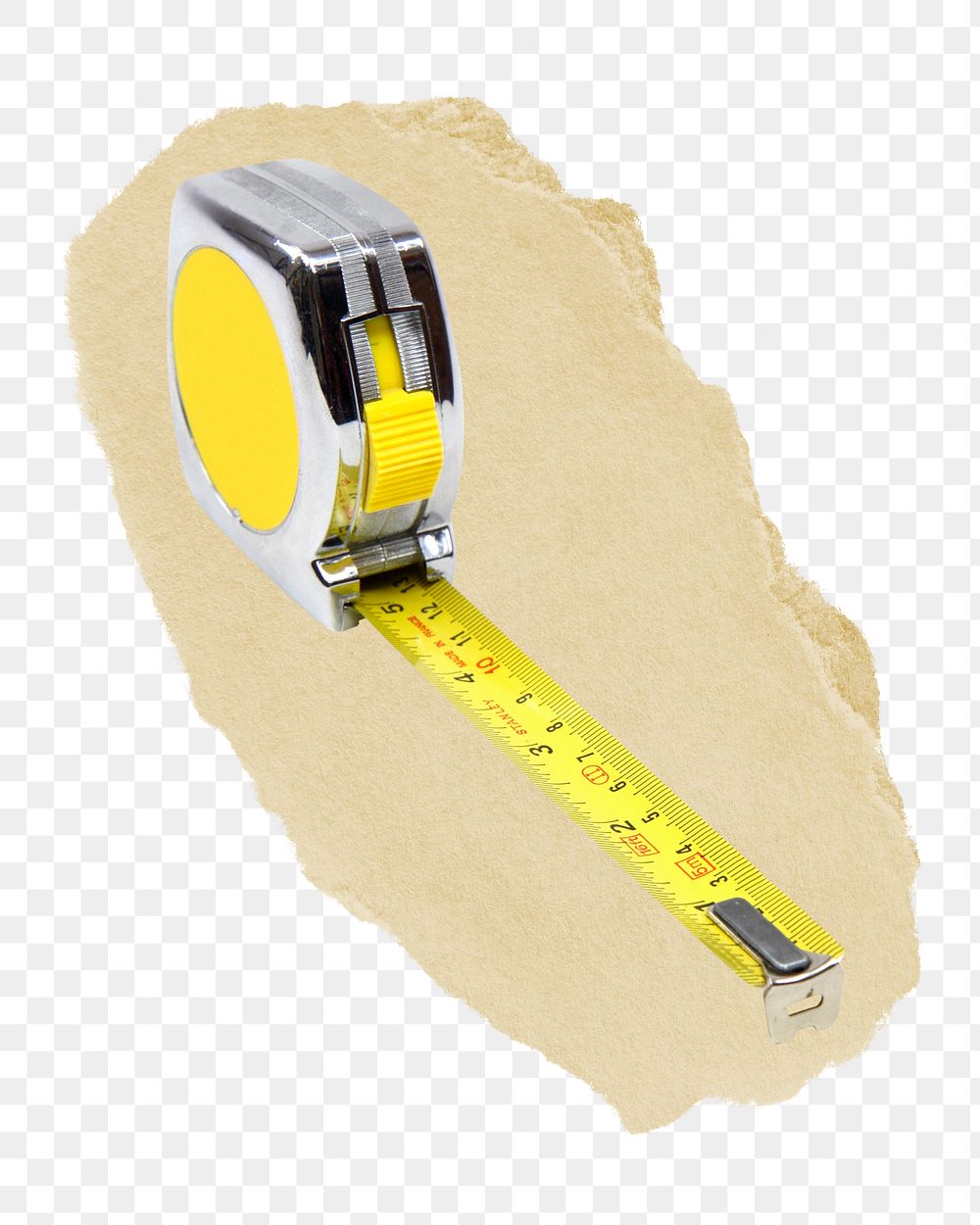 Tape measure png ripped paper sticker, tool graphic, transparent background