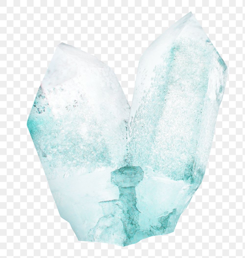 Blue quartz png sticker, mineral image, transparent background