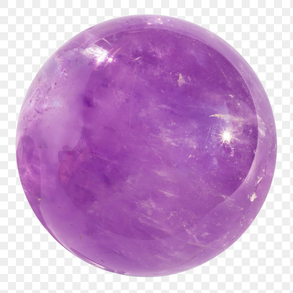 Purple crystal png ball sticker, object image, transparent background
