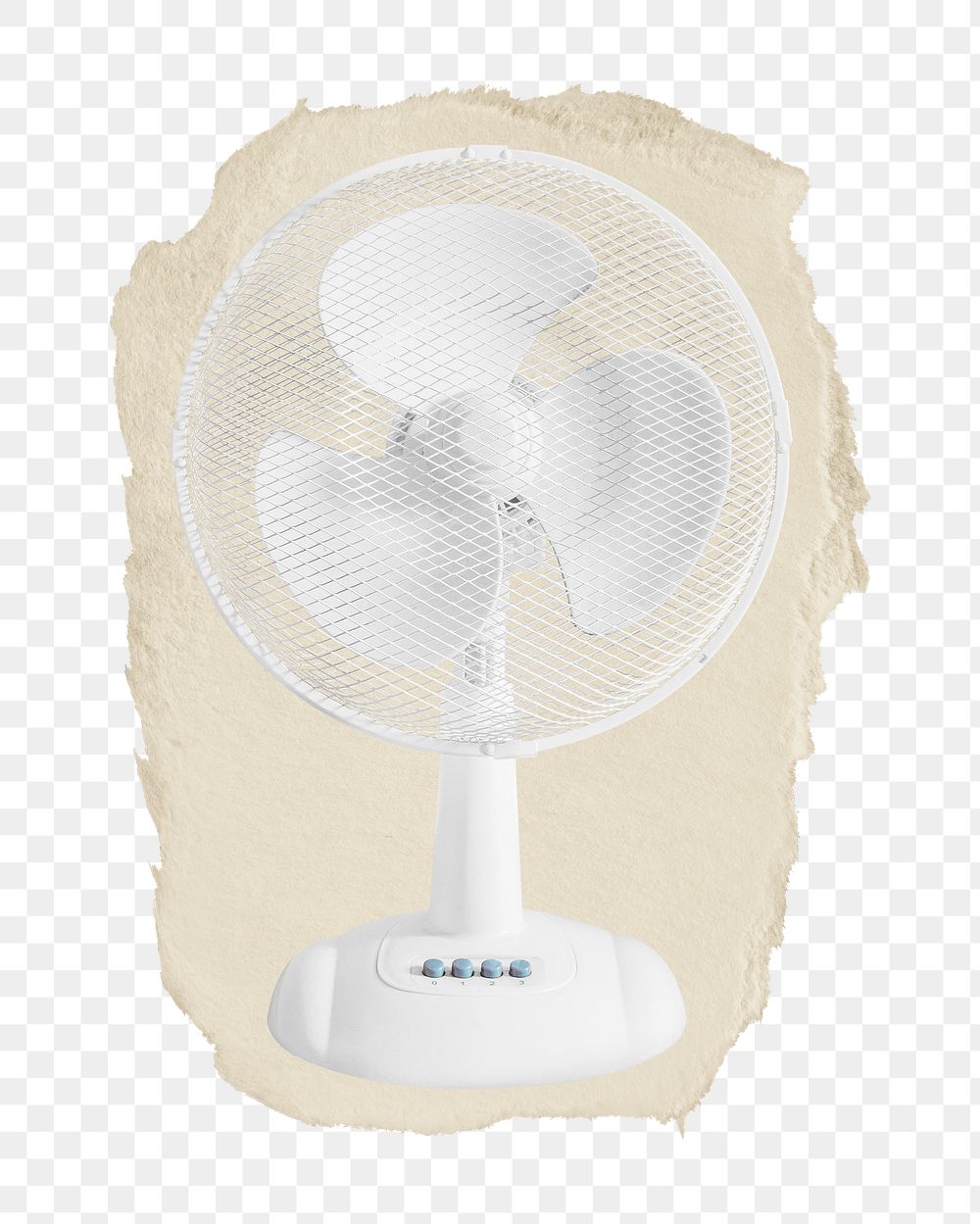 Electric fan png ripped paper sticker, object graphic, transparent background