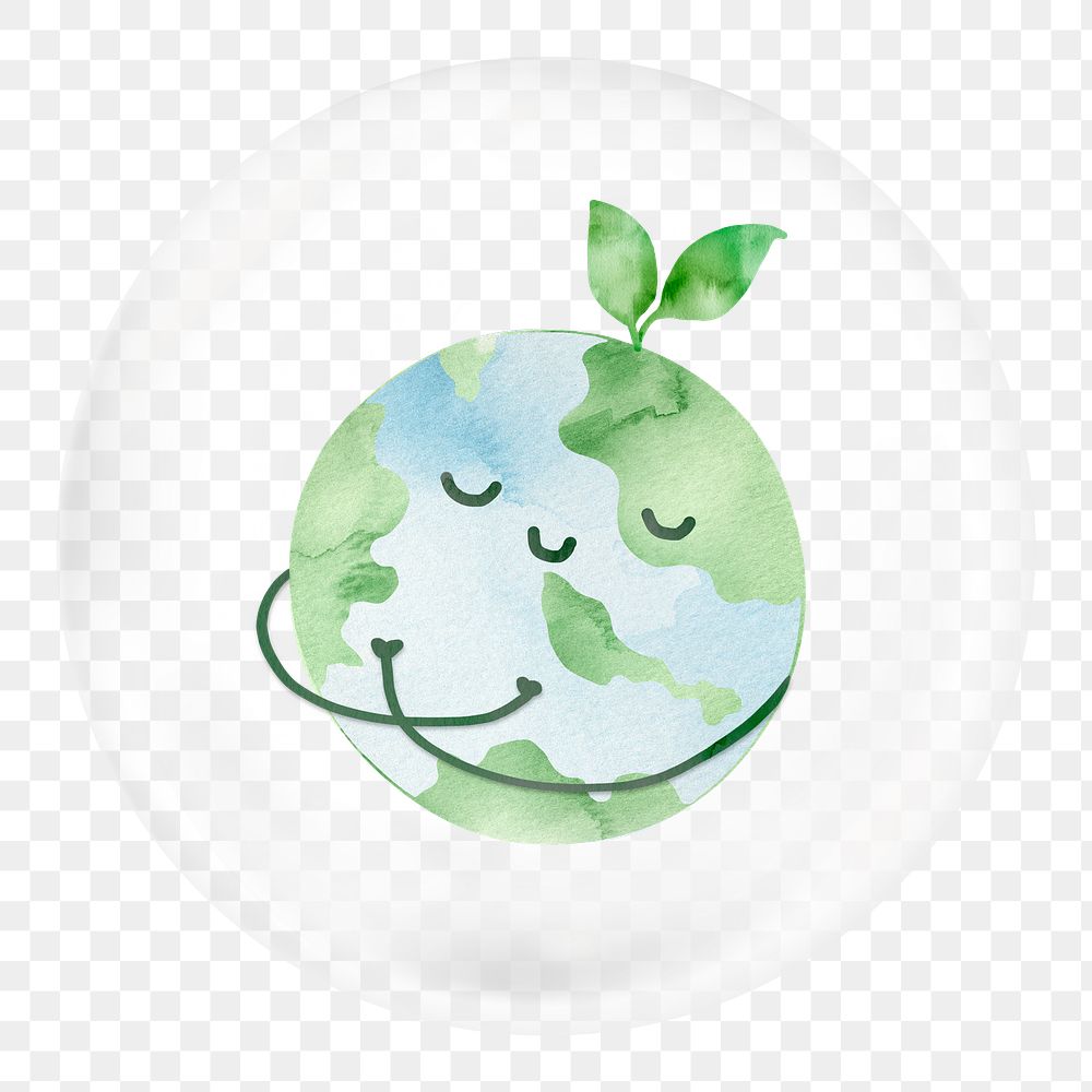 Planet Earth png sticker, environment bubble, transparent background