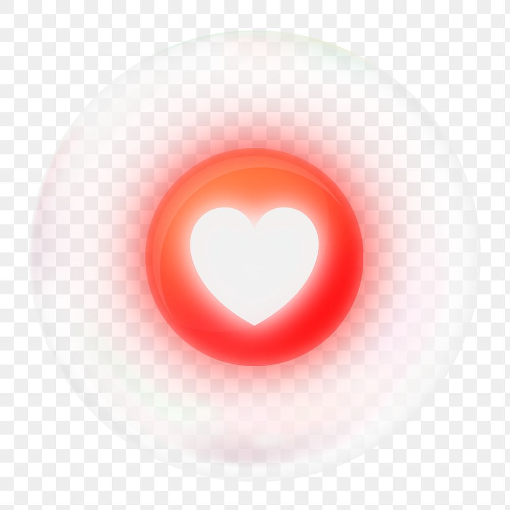 Heart icon png sticker, love, dating bubble concept art, transparent background