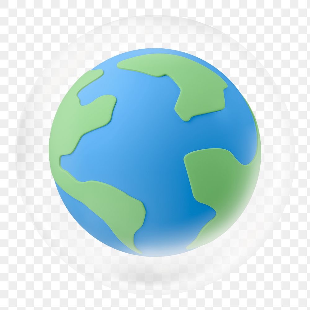 3D globe png sticker, environment bubble