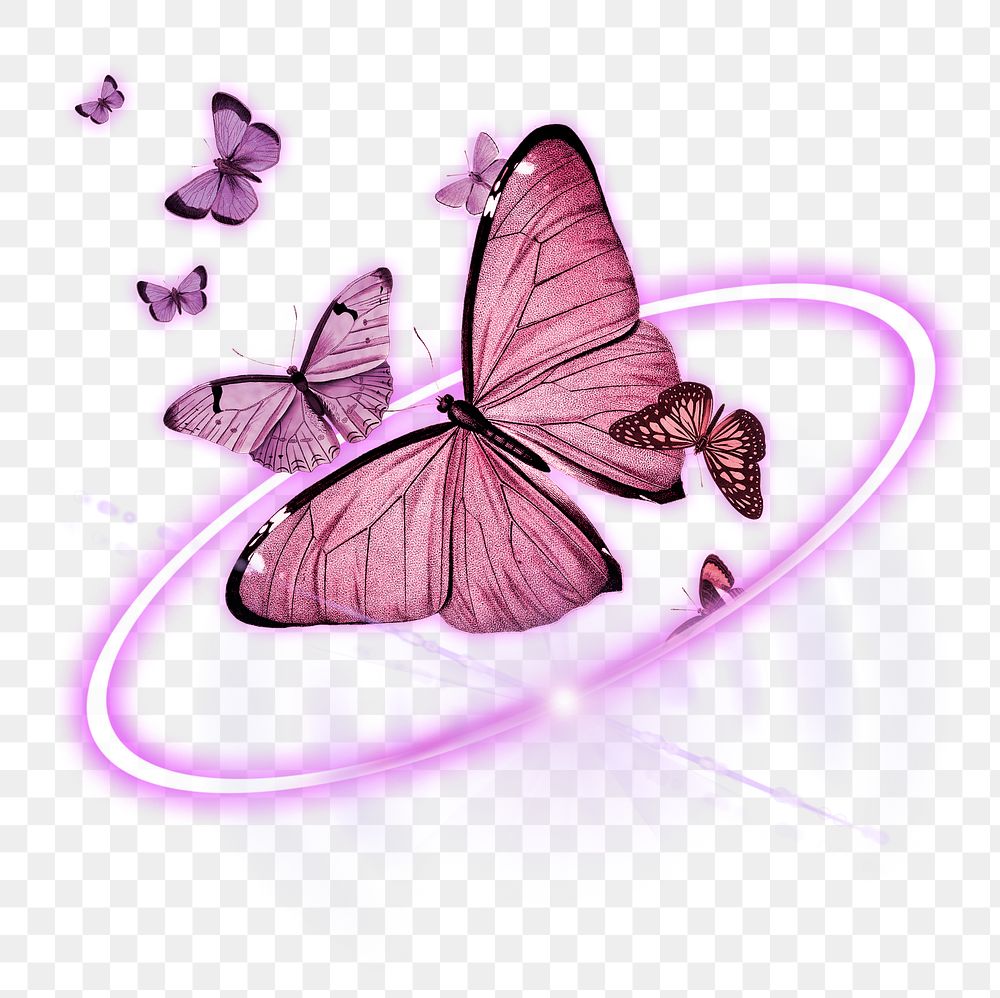 Butterflies png, digital transformation, technology metamorphosis sticker in transparent background