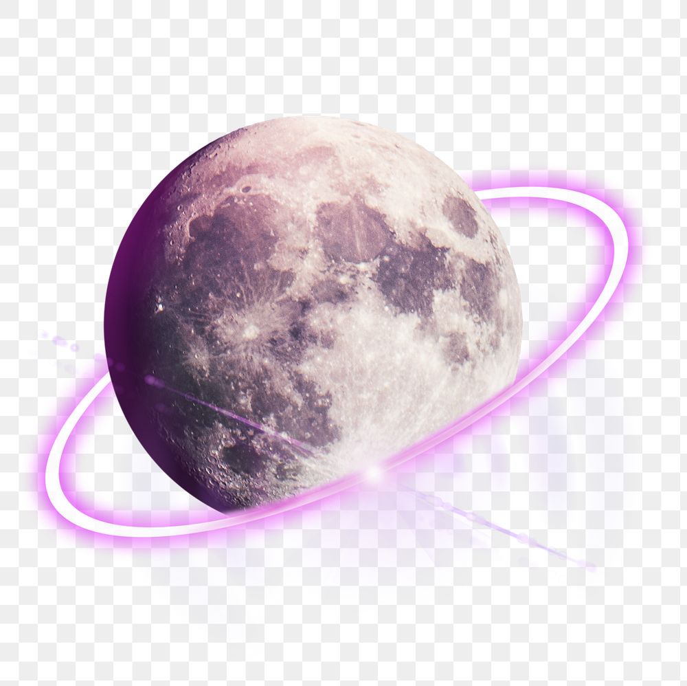 PNG digital moon, outer space technology cut out in transparent background