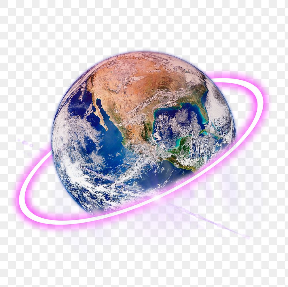 Earth png, global technology cut out in transparent background
