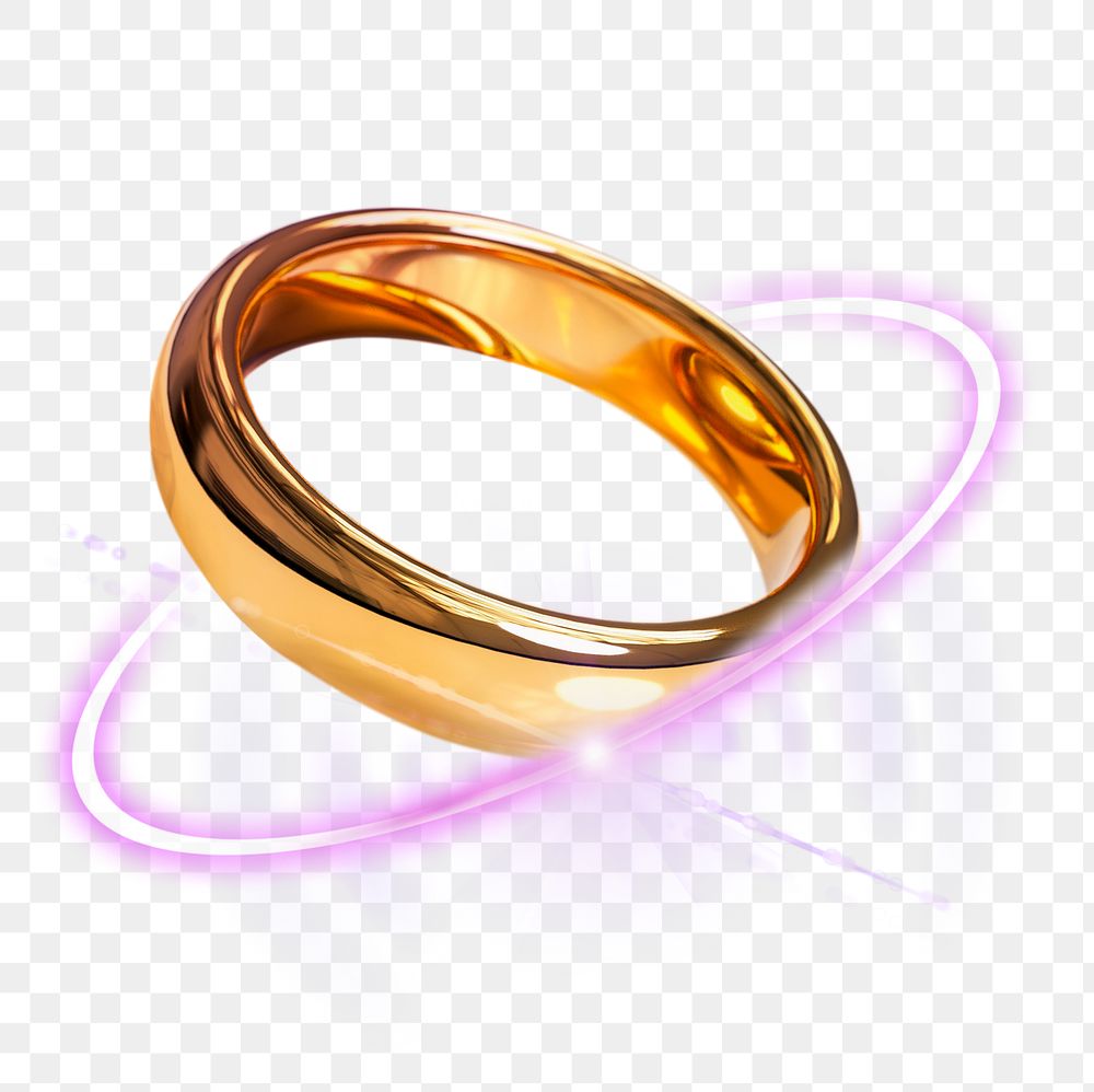 Wedding ring png, love and technology digital sticker in transparent background
