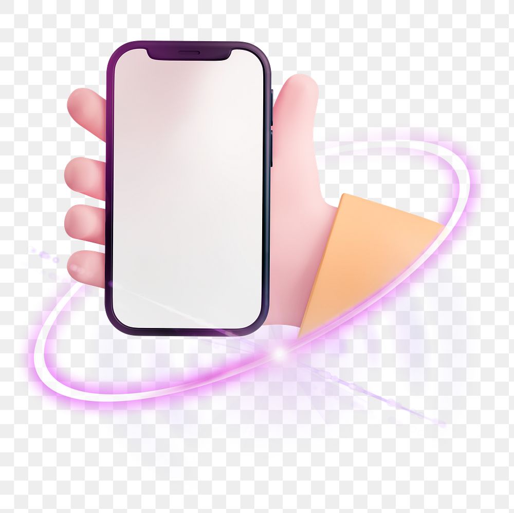 Smartphone png, 3D digital sticker, technology graphic in transparent background