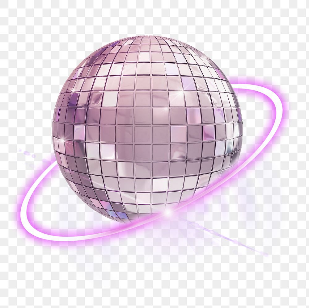 Disco ball png, digital entertainment technology, cut out sticker in transparent background