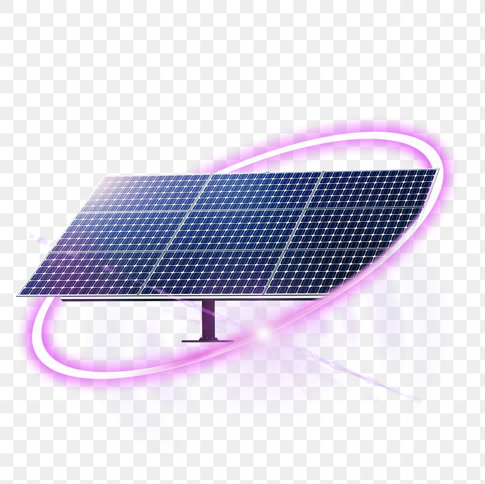 Solar power png, sustainable energy technology digital sticker in transparent background