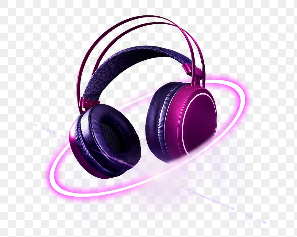 Music headphones png, entertainment technology object digital sticker in transparent background