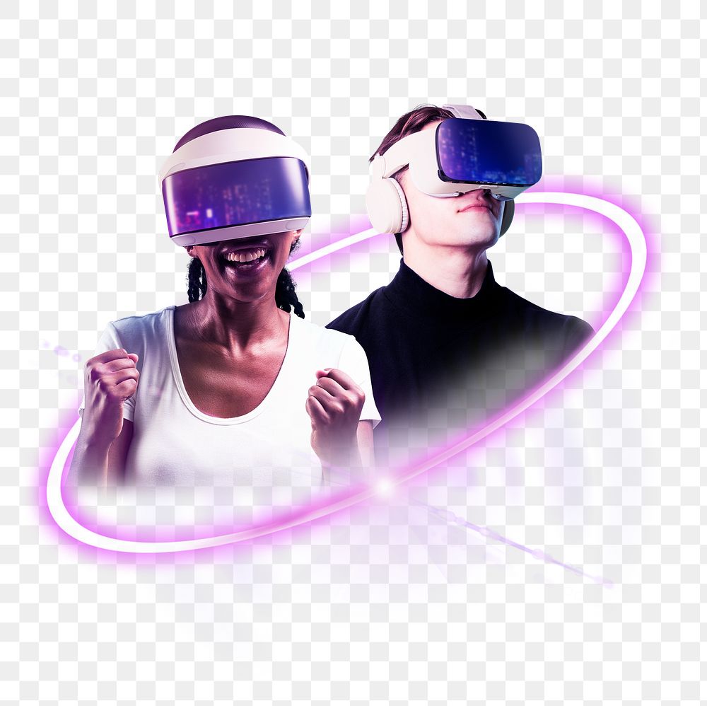 PNG virtual reality technology digital sticker in transparent background