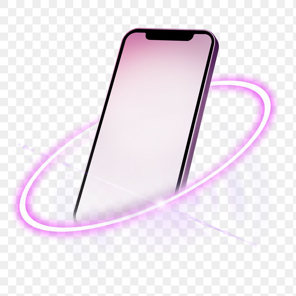 Smartphone png empty screen, communication technology object digital sticker in transparent background