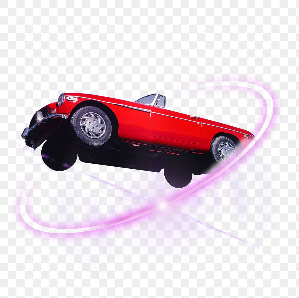 Convertible car png, classic transportation technology digital sticker in transparent background