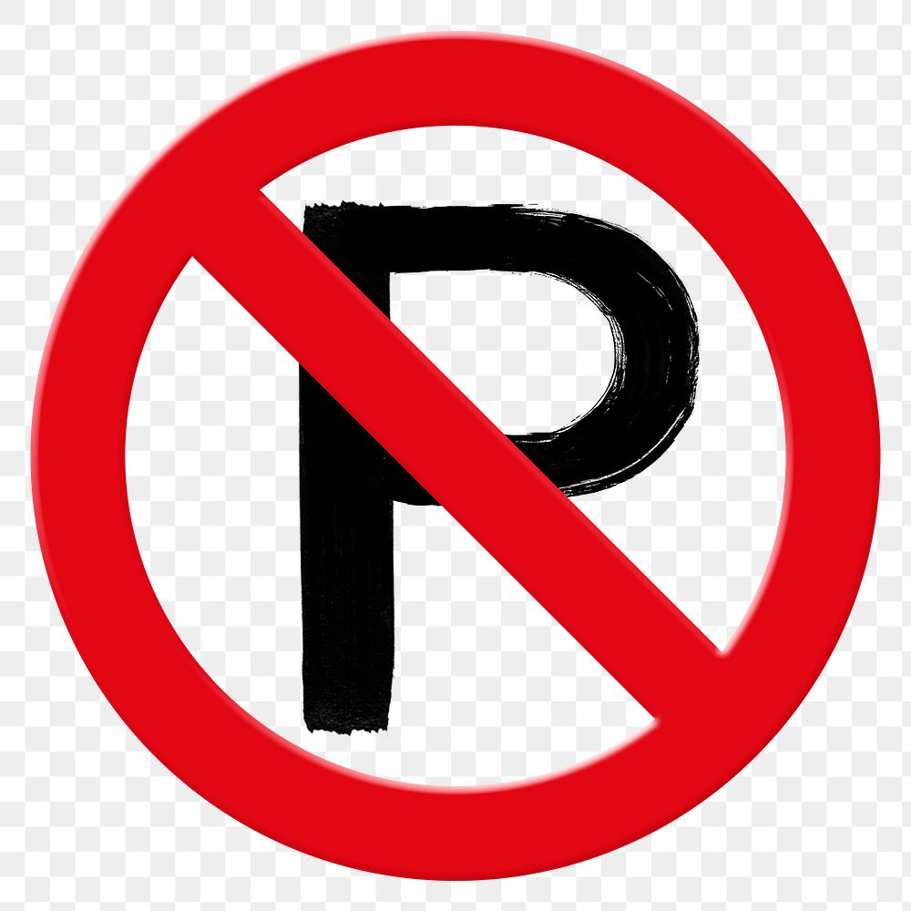 Forbidden sign png symbol, no parking, transparent background
