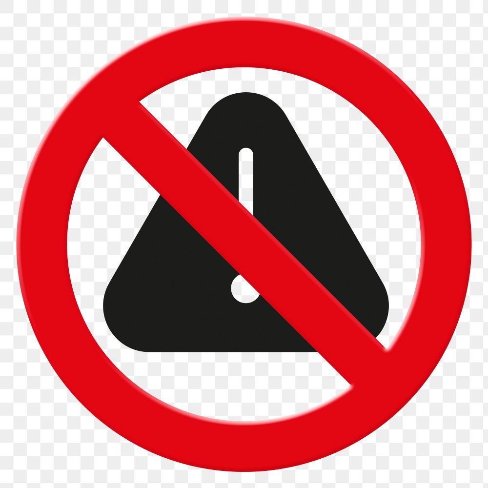 Forbidden sign png symbol, no exclamation mark, transparent background