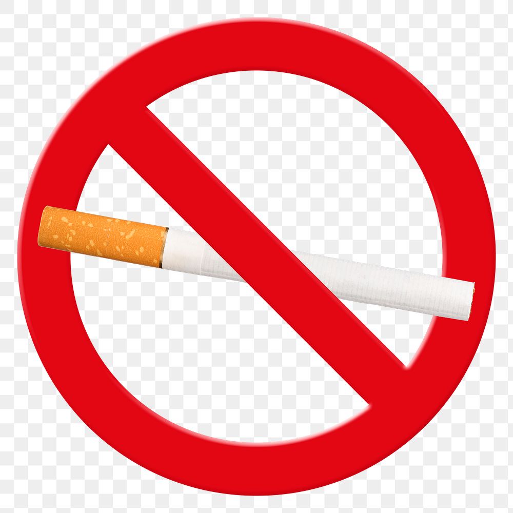 No smoking png sticker, forbidden sign on transparent background