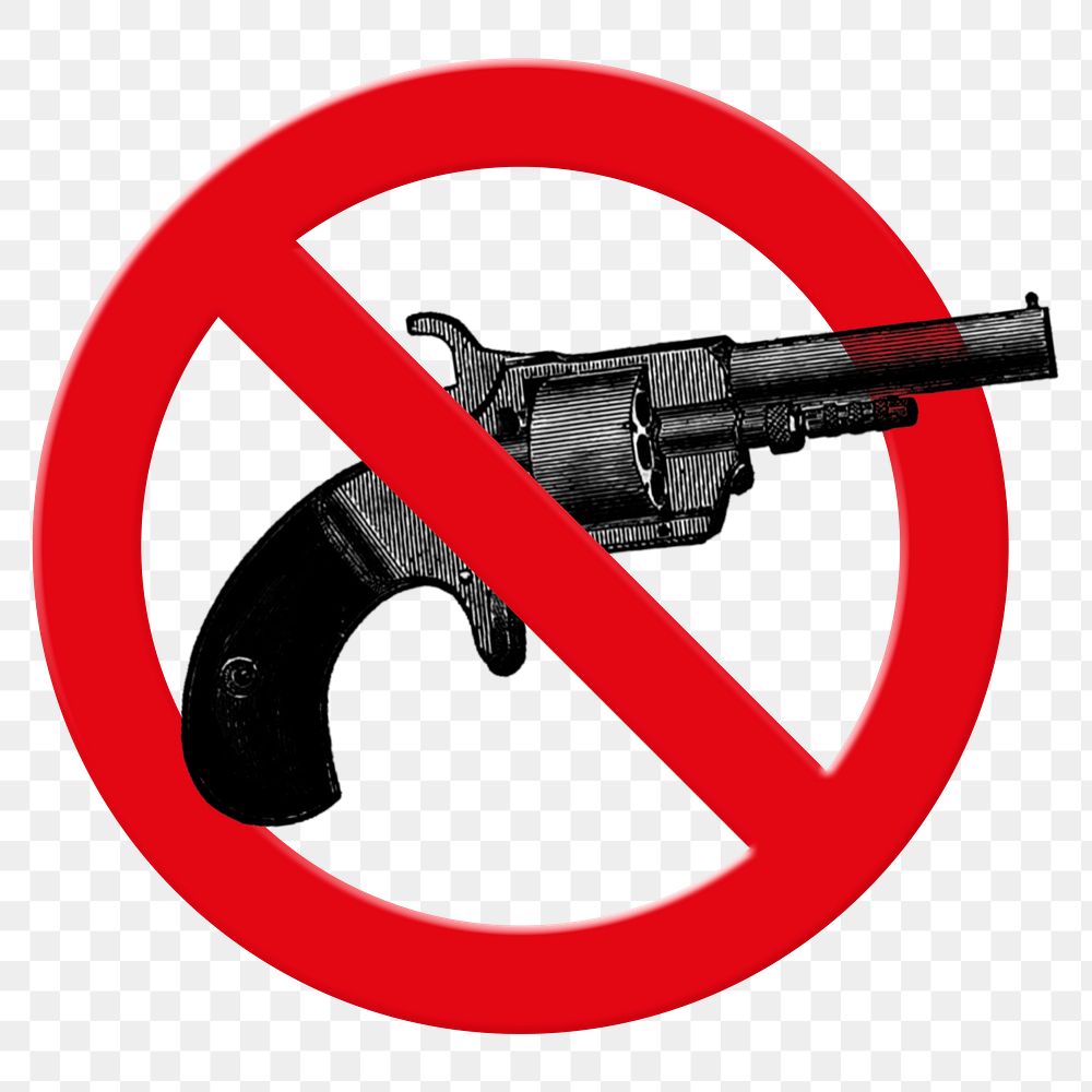 No gun png clip art, forbidden sign on transparent background