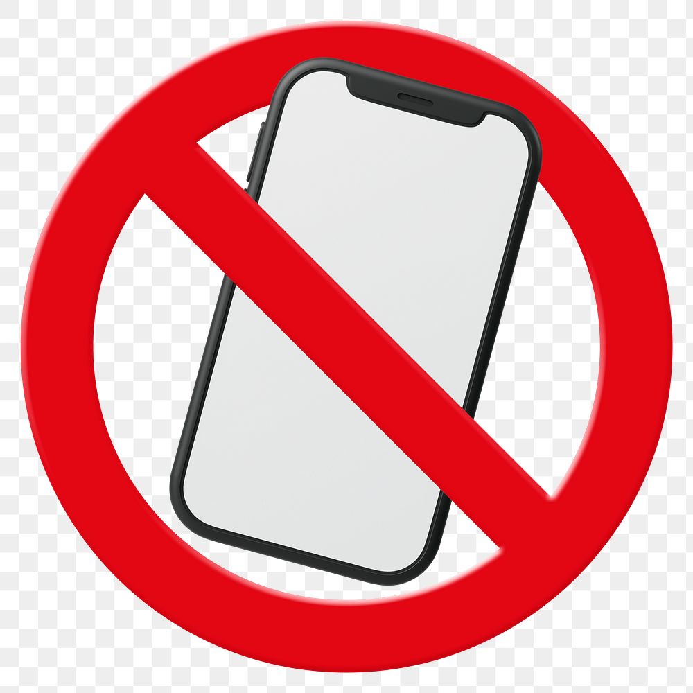 No phone png clip art, forbidden sign on transparent background