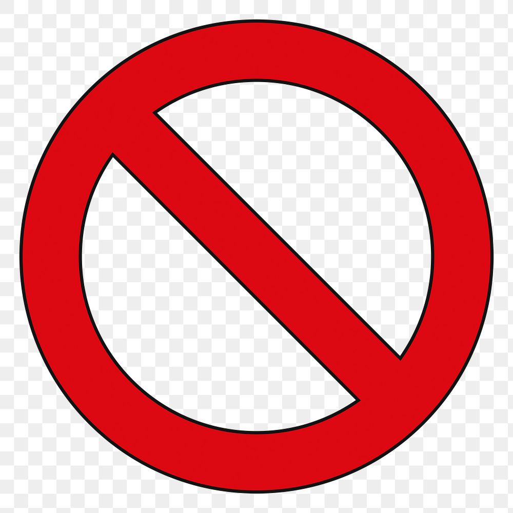 Png empty prohibition sign, no symbol, transparent background