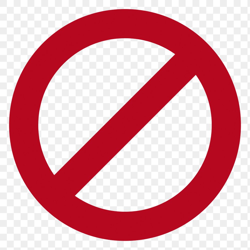 Png empty prohibition sign, no symbol, transparent background