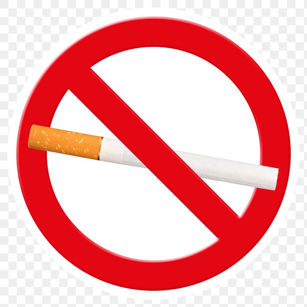 No smoking png symbol, forbidden sign on transparent background
