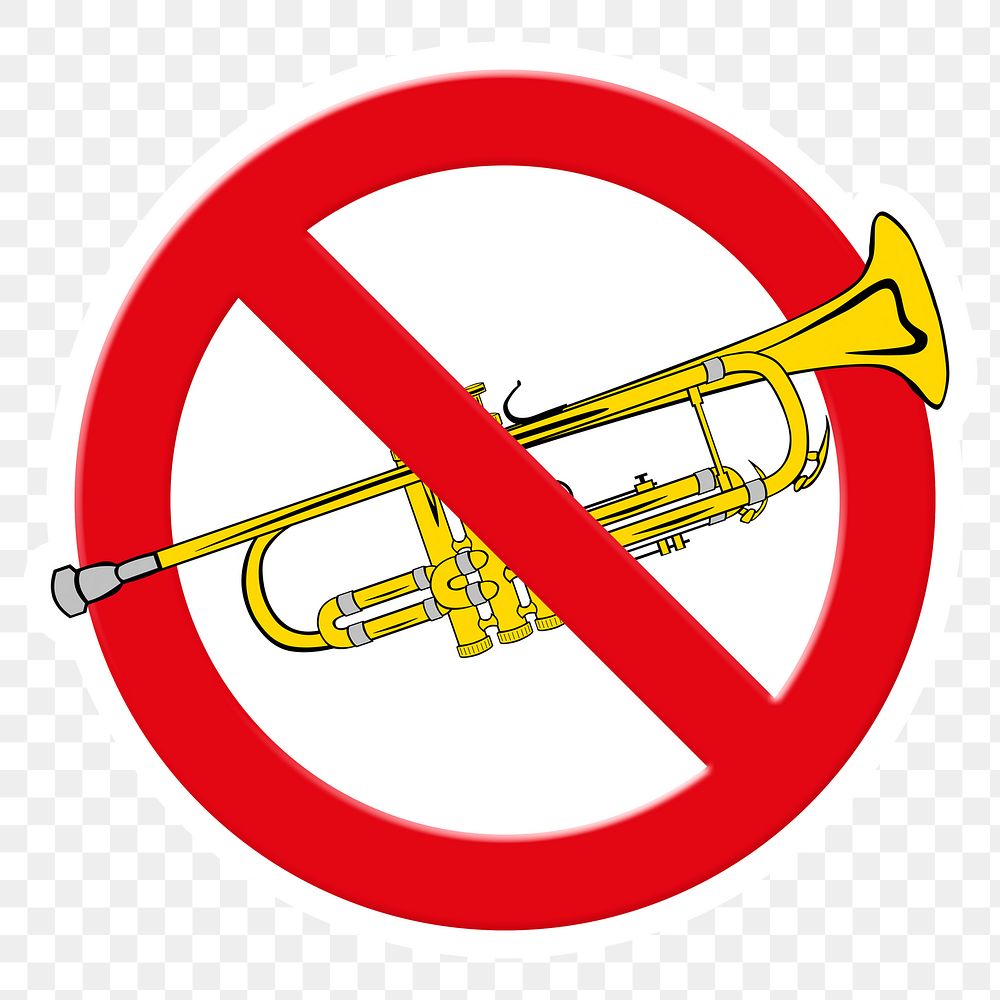 No honking png symbol, forbidden sign on transparent background