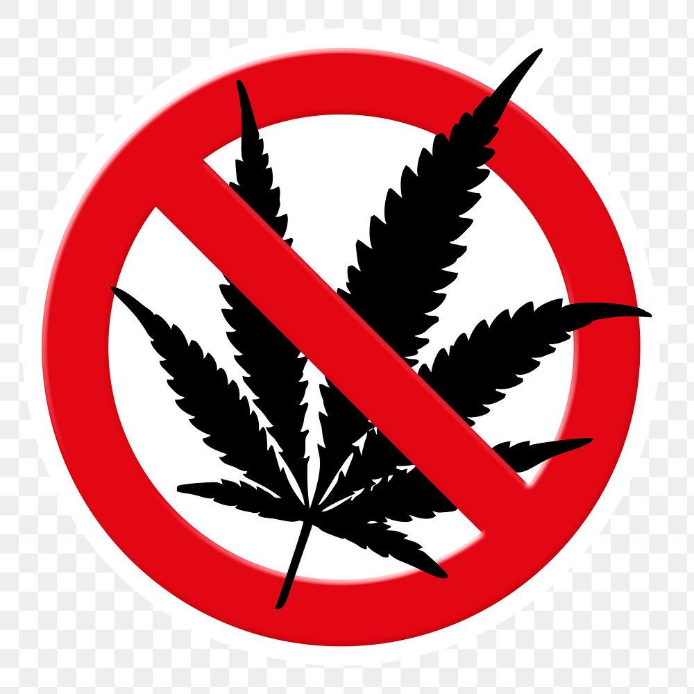 No drug png symbol, forbidden sign on transparent background