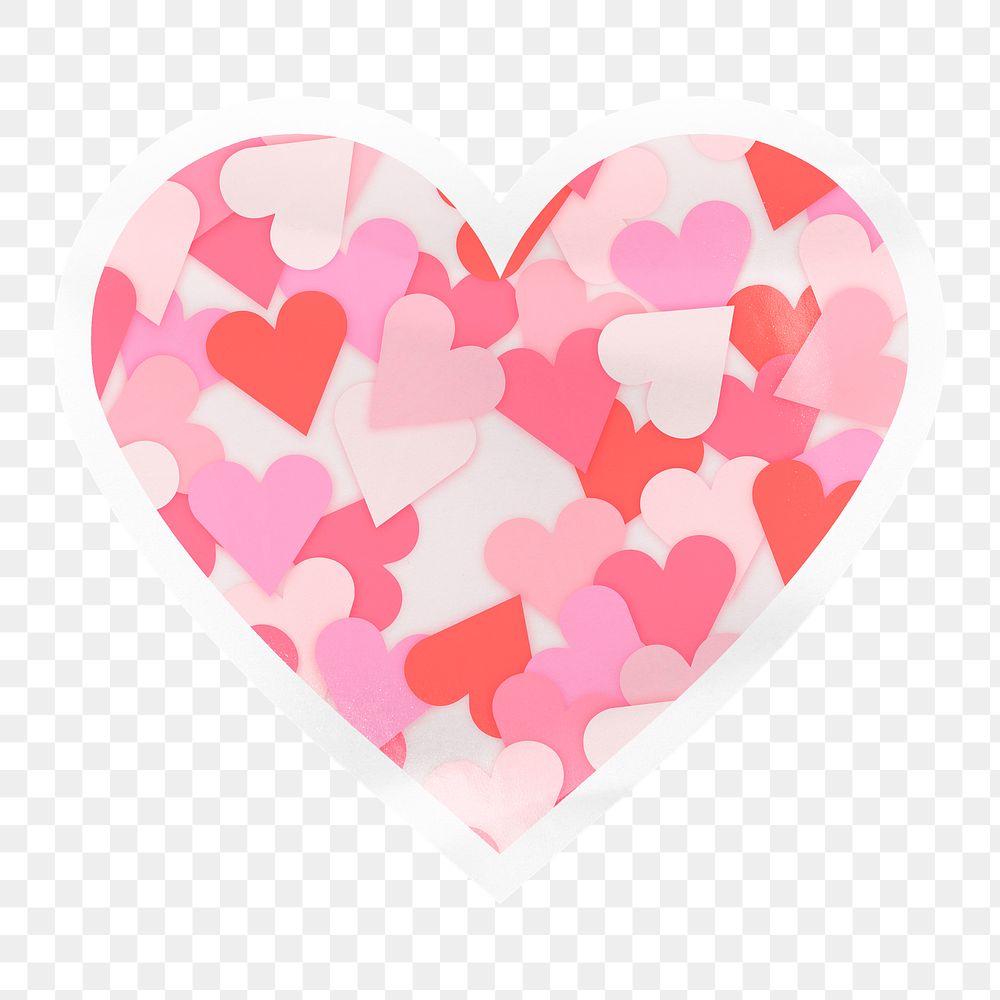 PNG heart shape sticker, Valentine's collage element, transparent background