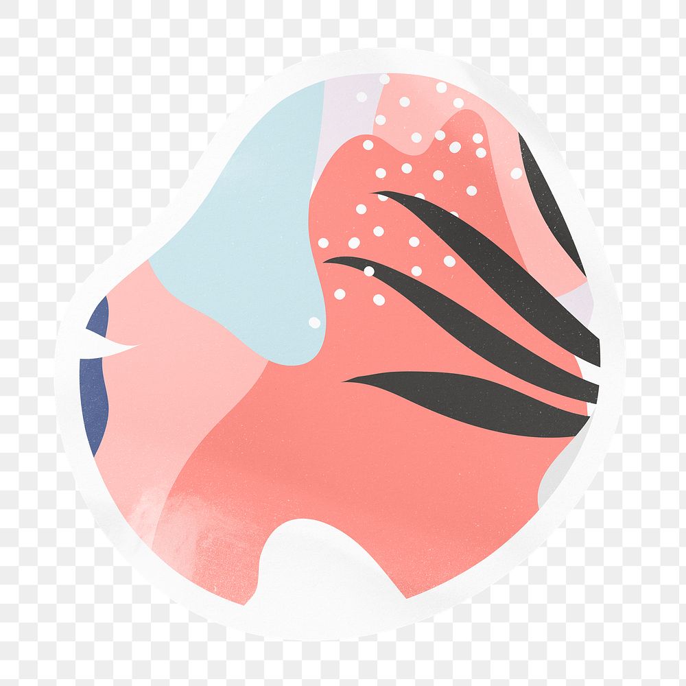 PNG Memphis sticker, blob shape collage element, transparent background
