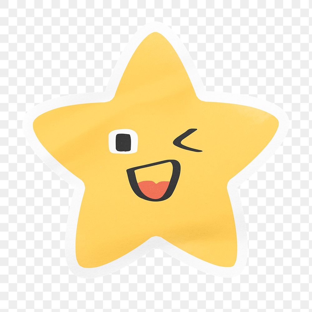 PNG star sticker, collage element, transparent background