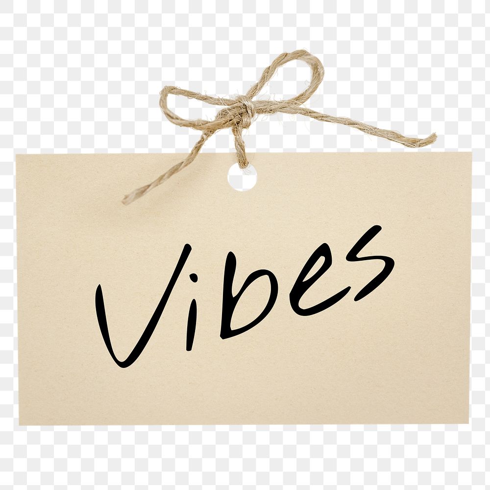 Vibes png word, torn paper digital sticker in transparent background