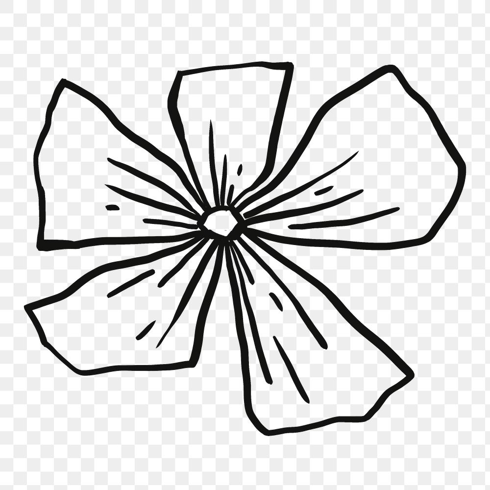 Flower png doodle, cute illustration, transparent background