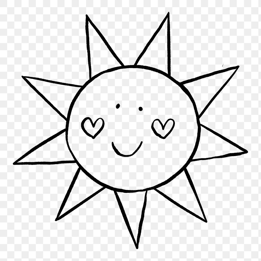 Sunshine png doodle, cute illustration, transparent background