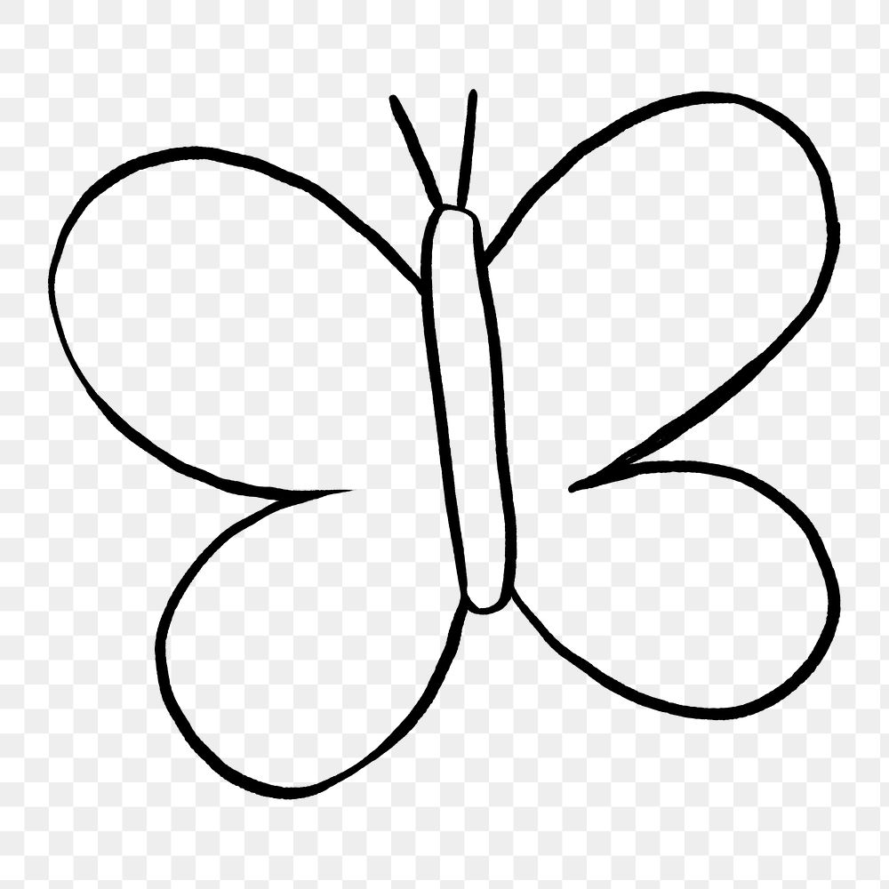 Cute butterfly png doodle, illustration, transparent background