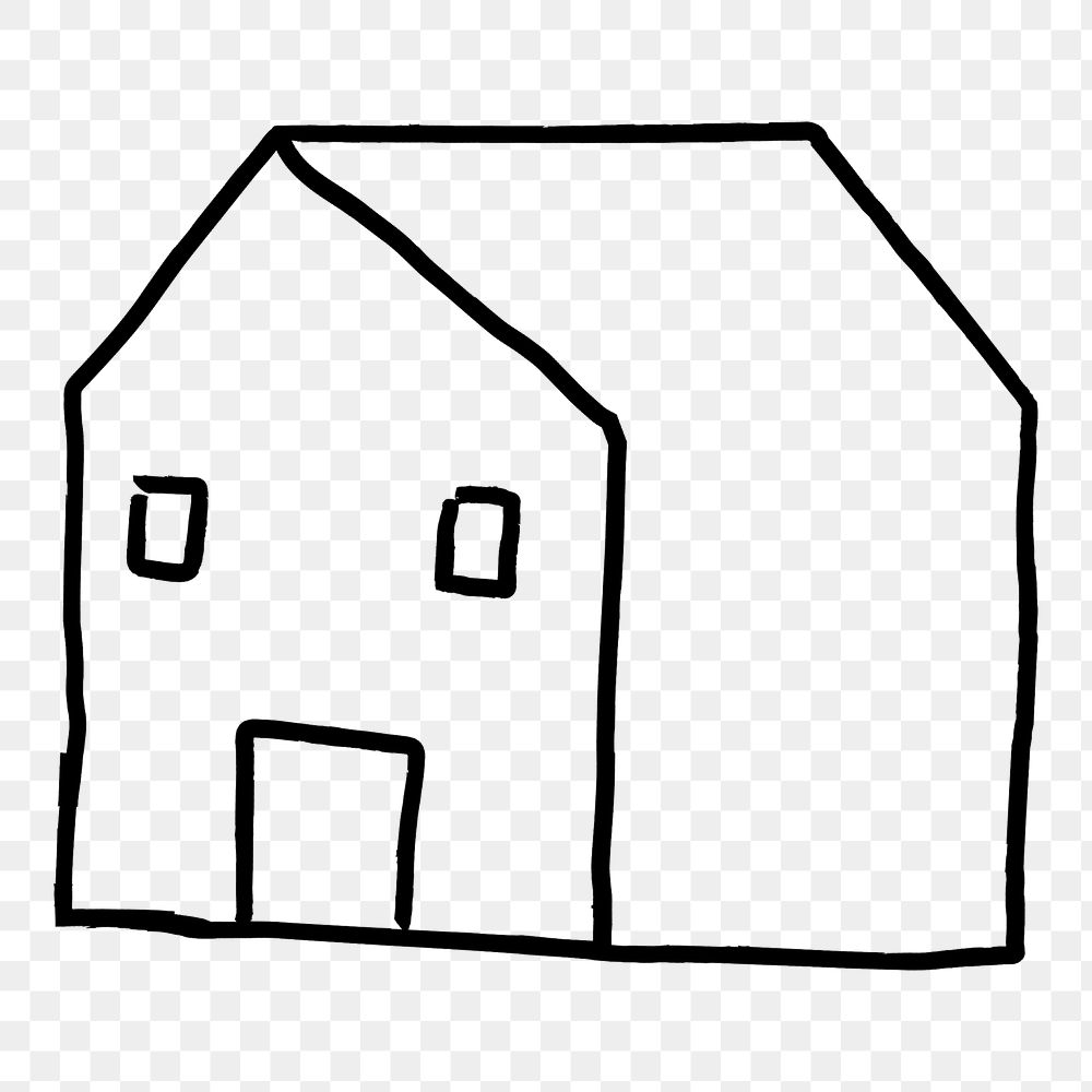 House png doodle, cute illustration, transparent background