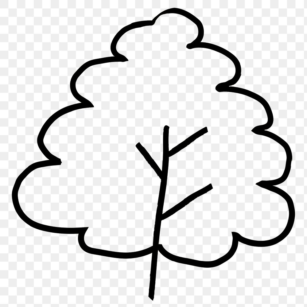 Tree png doodle, cute illustration, transparent background