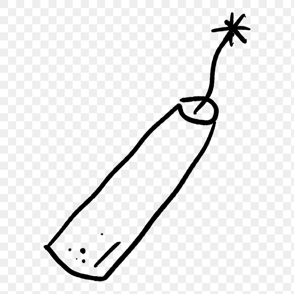 Cute firecracker png doodle, illustration, transparent background