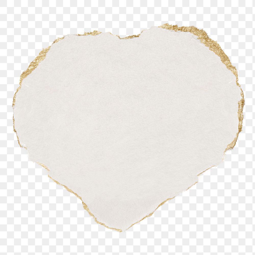 Heart ripped paper png on transparent background