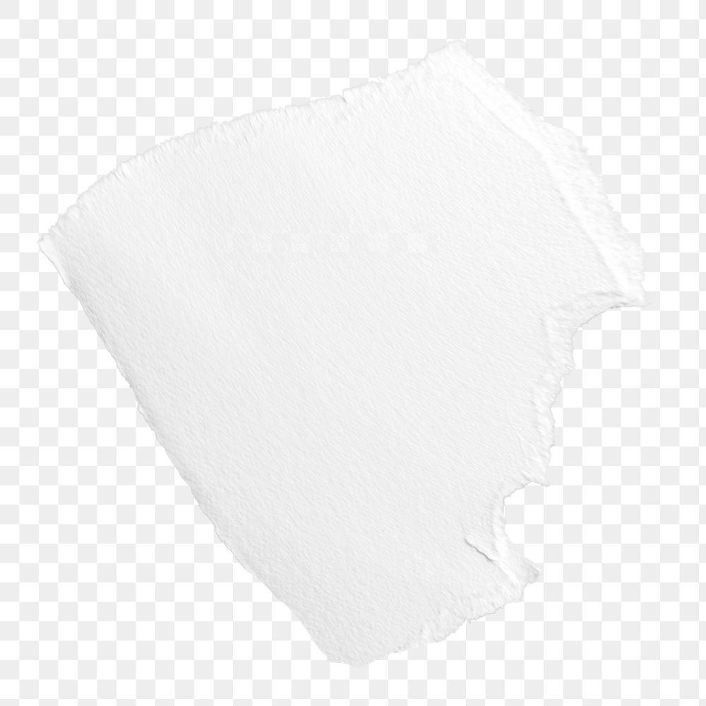 White ripped paper png cut out shape, collage element on transparent background