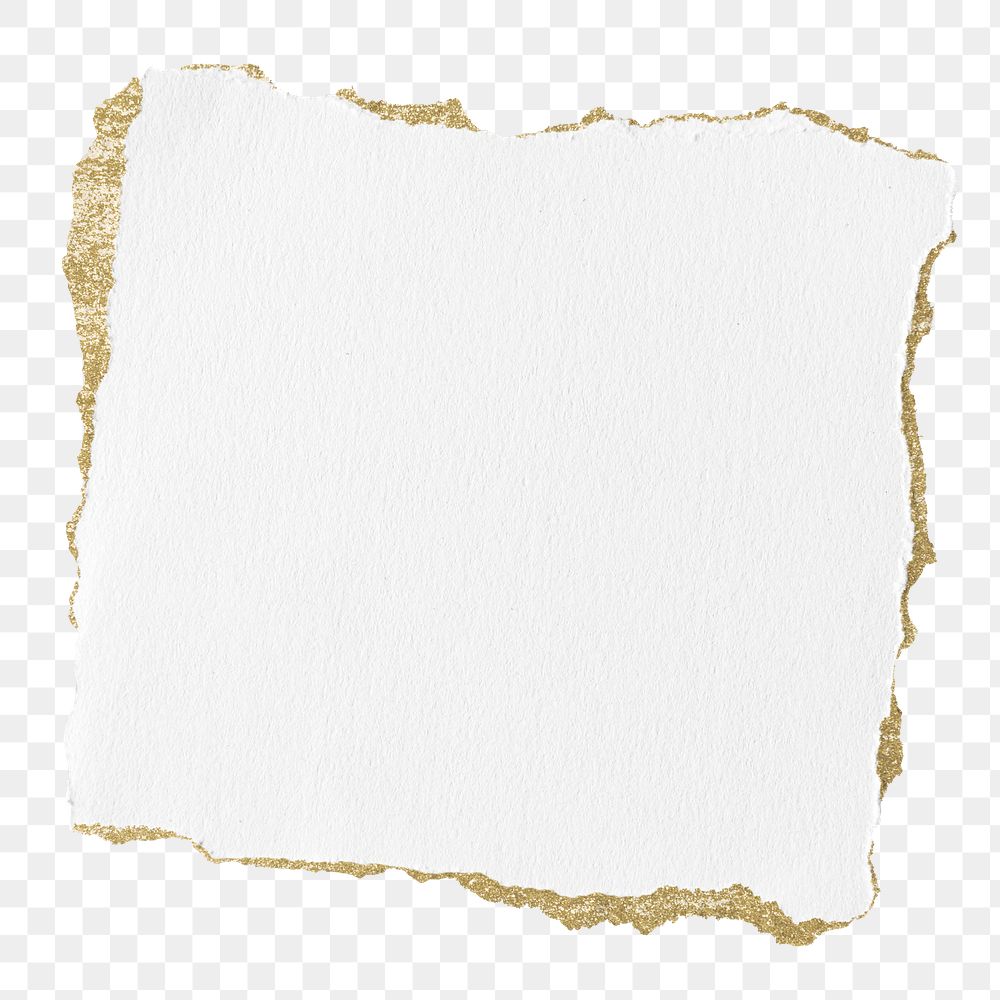 White ripped paper png on transparent background