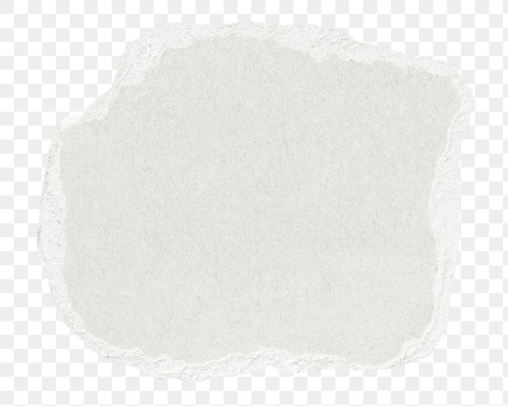 White torn paper png cut out shape, collage element on transparent background