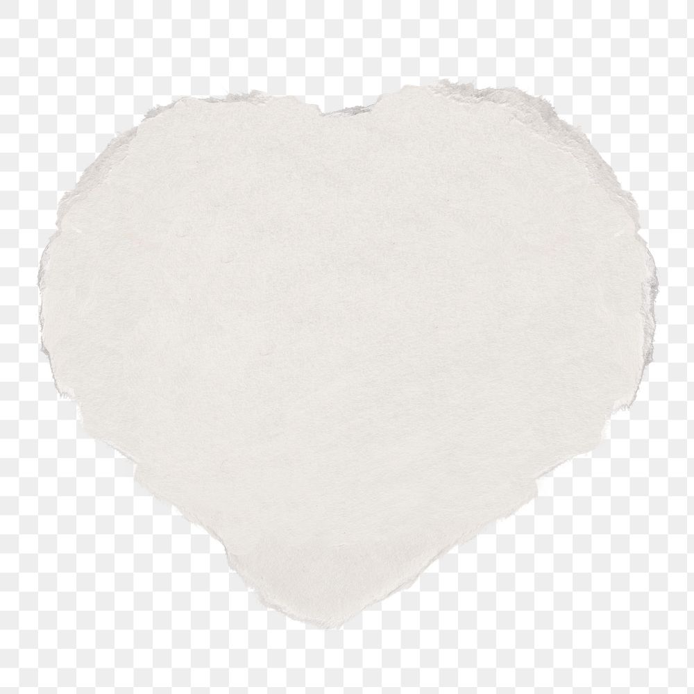 Heart torn paper png on transparent background