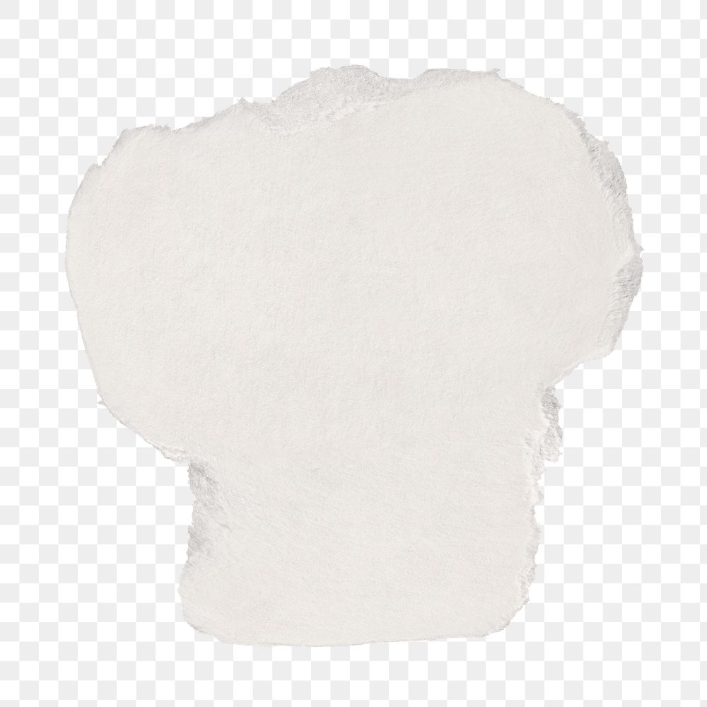 White ripped paper png cut out shape, collage element on transparent background