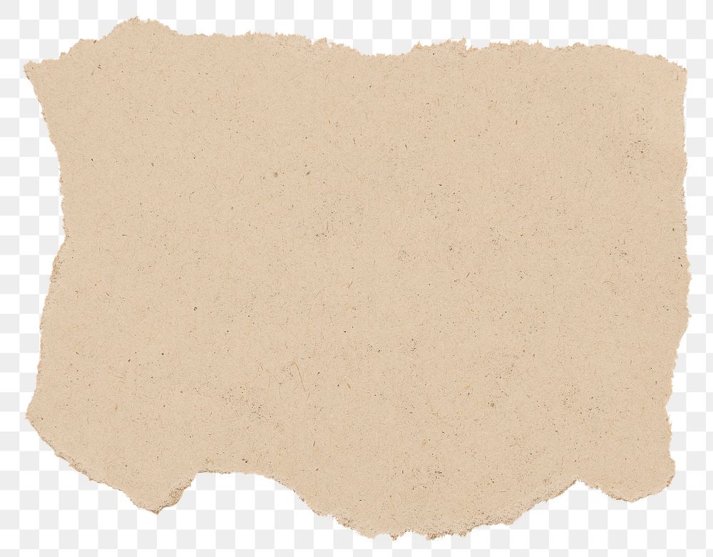 Kraft torn png paper sticker, vintage brown on transparent background