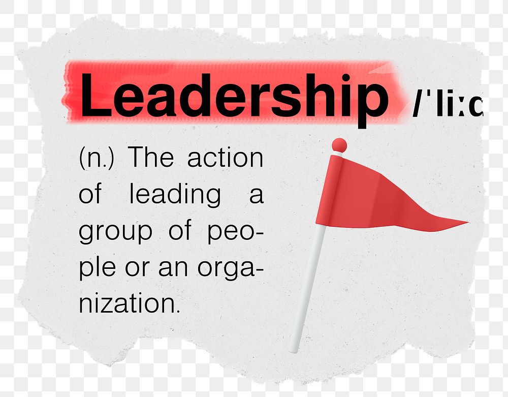 Leadership png dictionary word sticker, typography, transparent background