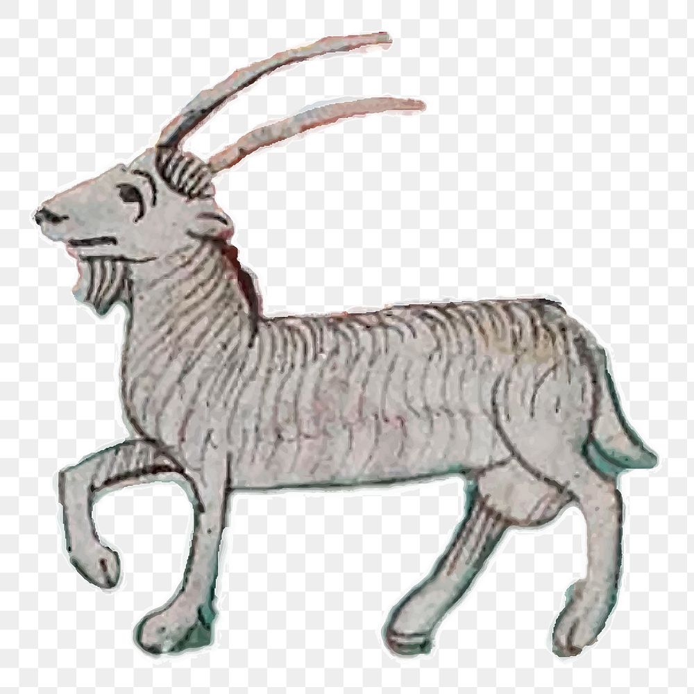 Mythical goat png sticker illustration, transparent background. Free public domain CC0 image.
