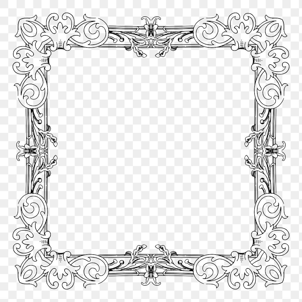 Floral ornate png frame sticker, | Free PNG - rawpixel