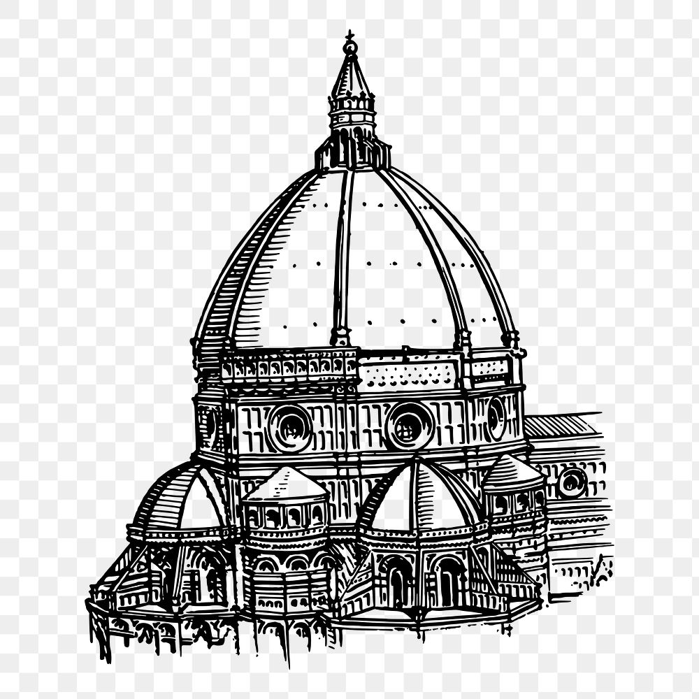 Cathedral dome png sticker illustration, transparent background. Free public domain CC0 image.